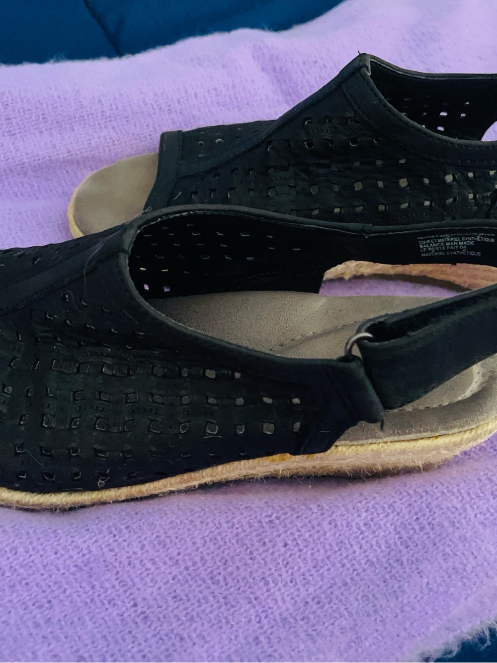 Earth Origins Black Perforated Slingback Sandals